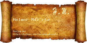 Helmer Márta névjegykártya